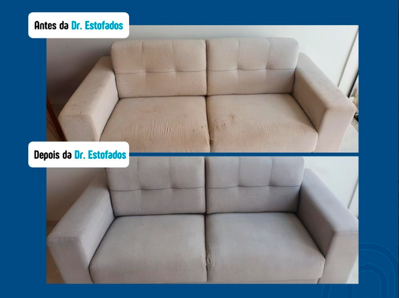Antes e Depois da Limpeza de Sofá em Sete Lagoas Dr. Estofados